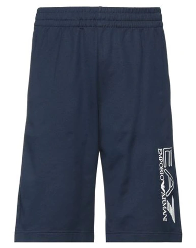 Shop Ea7 Man Shorts & Bermuda Shorts Navy Blue Size 3xl Cotton