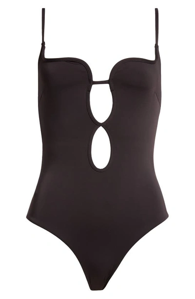 Shop Sir Renta Keyhole One-piece Swimsuit In Black