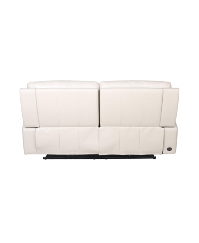 Shop Nice Link Austin 78" Leather With Power Headrest And Footrest Reclining Sofa In Ivory Cream