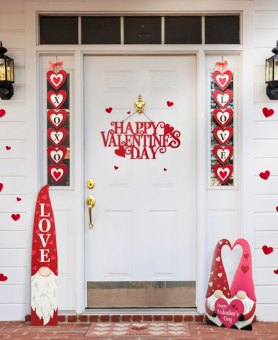 Glitzhome 24" L Metal "happy Valentine's Day" Wall Decor In Red