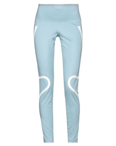 Shop Adidas By Stella Mccartney Woman Leggings Sky Blue Size L Polyester, Elastane