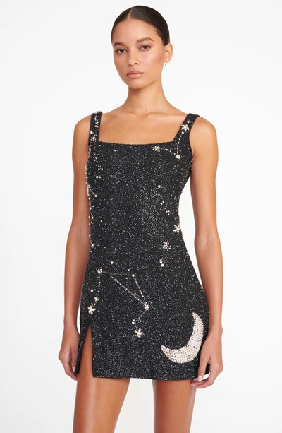 Shop Staud Le Sable Beaded Minidress In Starry Night