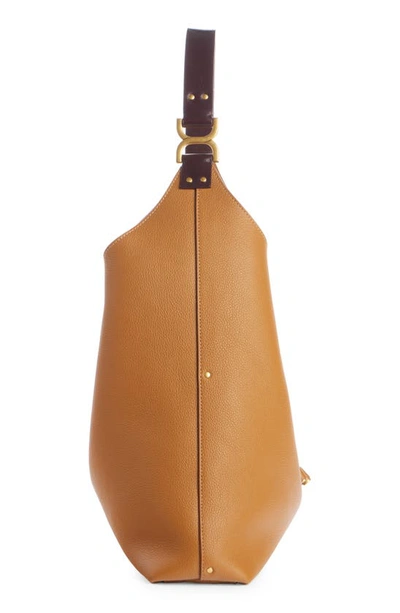 Shop Chloé Marcie Leather Hobo Bag In Pottery Brown 207