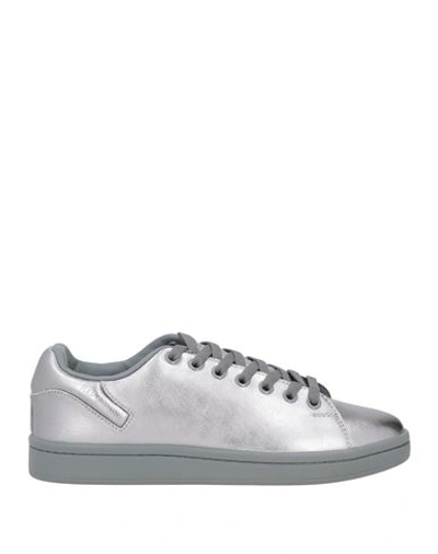 Shop Raf Simons Woman Sneakers Silver Size 7 Soft Leather