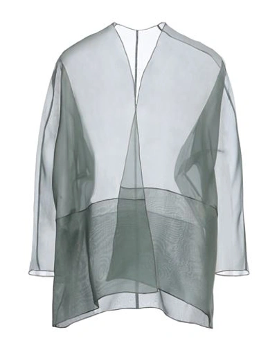 Shop Antonelli Woman Overcoat Military Green Size 10 Silk