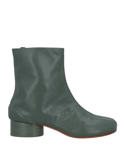 Shop Maison Margiela Woman Ankle Boots Military Green Size 8 Soft Leather