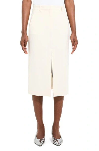 Shop Theory Front Vent A-line Skirt In Rice
