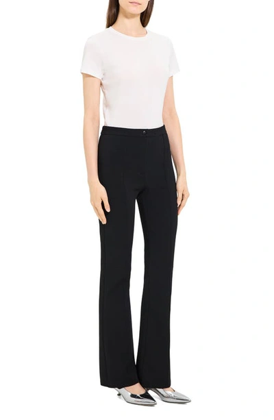 Shop Theory Compact Crepe Flare Pants In Black