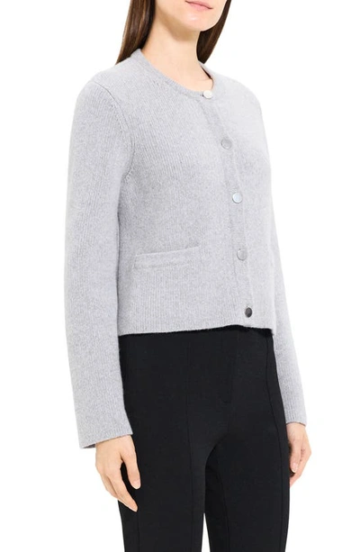Shop Theory Wool & Cashmere Cardigan Sweater In Light Heather Grey