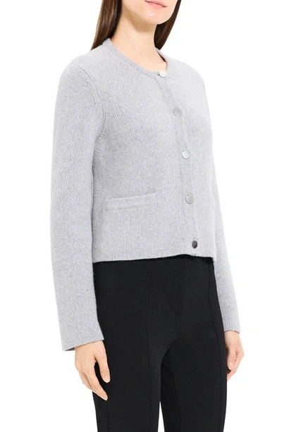 Theory Women's Felted Wool & Cashmere Knit Cardigan In Light Heather Grey