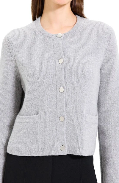 Theory Women's Felted Wool & Cashmere Knit Cardigan In Light Heather Grey