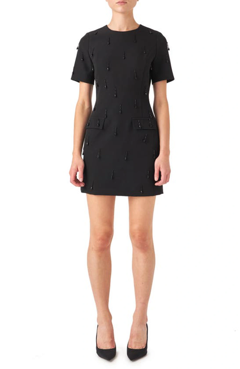 endless rose beaded fringe mini dress Endless Rose Beaded Fringe Minidress In Black