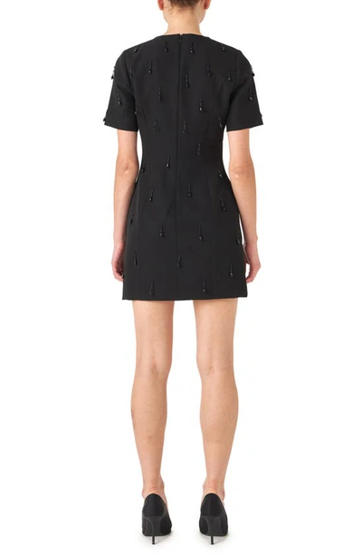 Endless Rose Beaded Fringe Minidress In Black