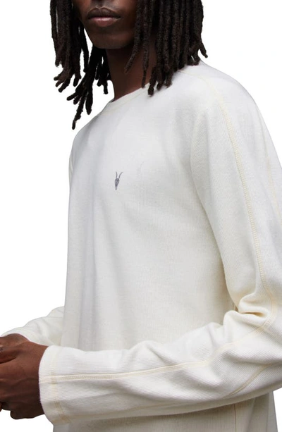 Shop Allsaints Rowe Long Sleeve Cotton T-shirt In Chalk White