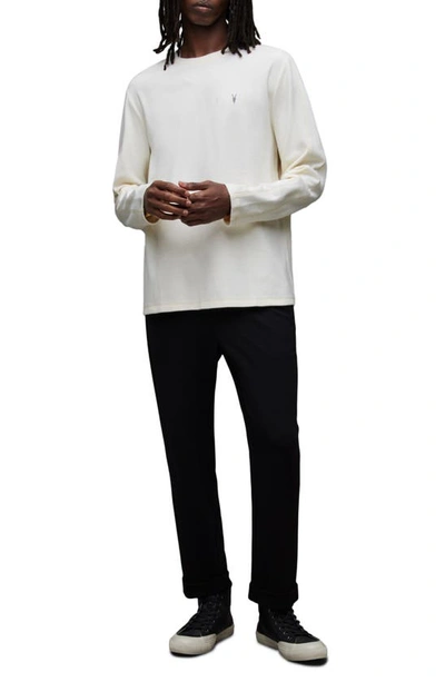 Shop Allsaints Rowe Long Sleeve Cotton T-shirt In Chalk White