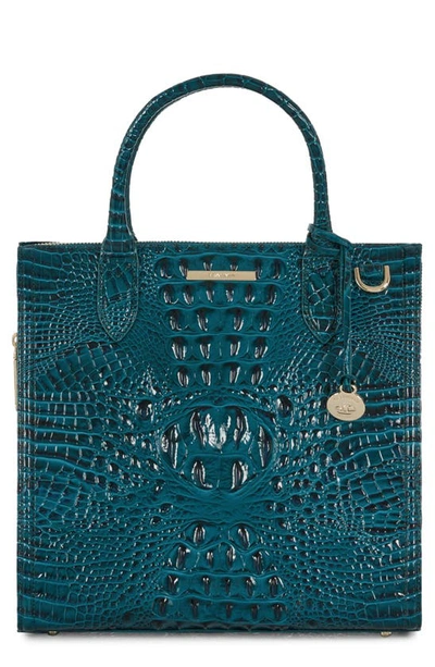 Brahmin Caroline Melbourne Embossed Leather Satchel In Juniper