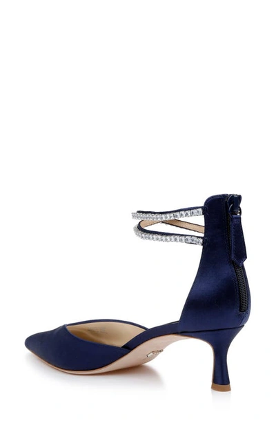 Shop Badgley Mischka Collection Lilibeth Kitten Heel Ankle Strap Pump In Midnight