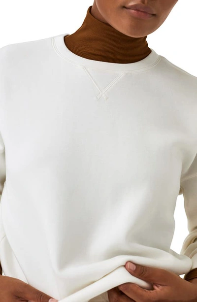 Shop Spanx Airessentials Crewneck Sweatshirt In Powder