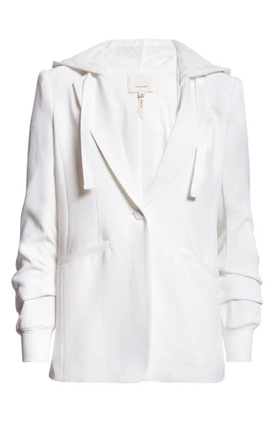 Shop Cinq À Sept Hooded Khloe Jacket In Ivory/ Ivory