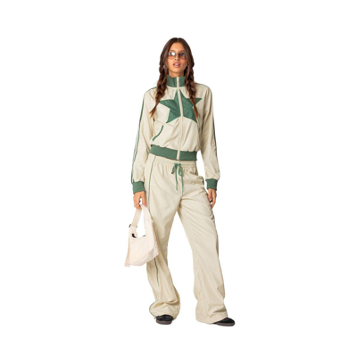 Shop Edikted Women's Superstar Nylon Track Jacket In Off-white-and-olive