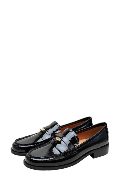Shop Lisa Vicky Gambit Penny Loafer In Black Patent