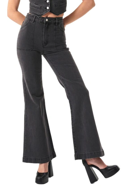 Shop Rolla's Eastcoast Flare Pants In Brad Black