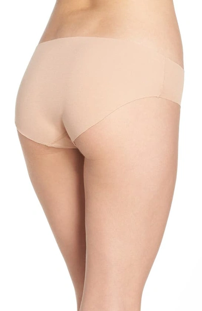 Shop Hanro Invisible Stretch Cotton Hipster Panties In Beige