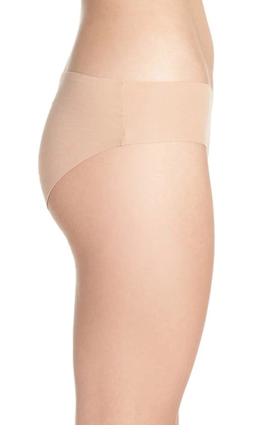 Shop Hanro Invisible Stretch Cotton Hipster Panties In Beige