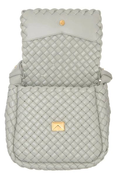 Shop Bottega Veneta Mini Cobble Padded Intrecciato Leather Shoulder Bag In Agate Grey/ Gold