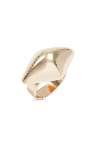 Shop Open Edit Geometric Domed Signet Ring In Gold