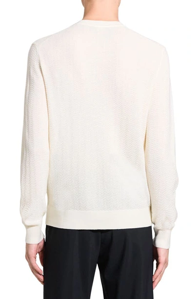 Shop Theory Novo Merino Wool Blend Crewneck Sweater In Ivory - C05