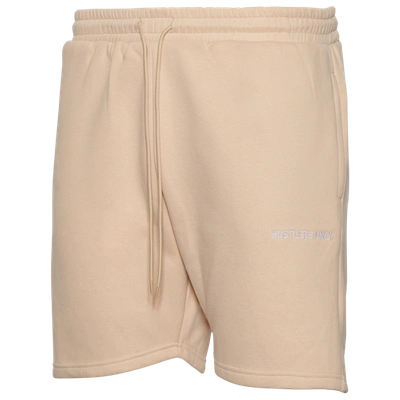 Shop Y.a.n.g Mens  Hustlers Only Shorts In Beige/white