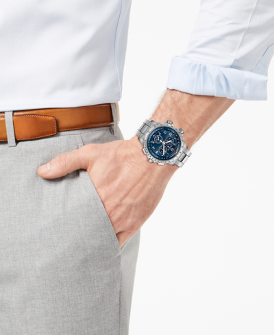 Shop Hamilton Men's Swiss Chronograph Khaki Xwind Stainless Steel Bracelet Watch 46mm In Silver