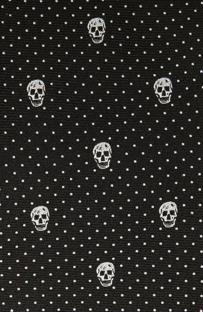 Shop Alexander Mcqueen Skull Silk Tie In Black/ White