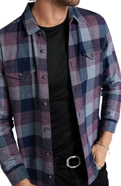 Shop John Varvatos Dale Plaid Button-up Shirt In Ink Blue