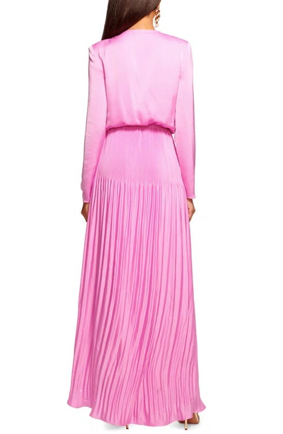 Shop Ramy Brook Zaylee Long Sleeve High-low Dress In Pink Orchid