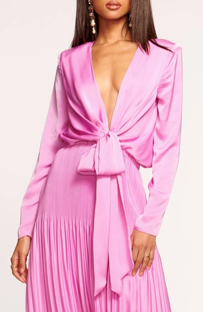 Shop Ramy Brook Zaylee Long Sleeve High-low Dress In Pink Orchid