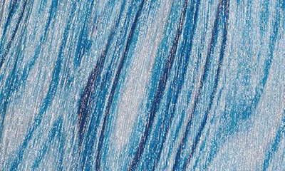 Shop Ramy Brook Emmy Metallic Swirl Print Long Sleeve Handkerchief Hem Dress In Calypso Blue Lurex Swirl Knit