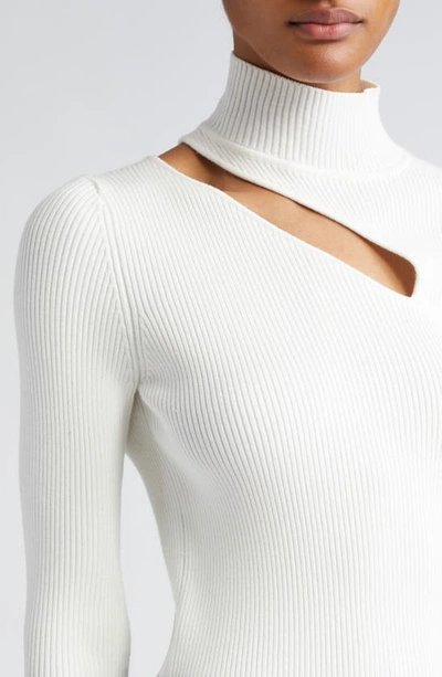 Shop Ramy Brook Lexi Asymmetric Cutout Sweater In Ivory