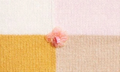 Shop Yanyan Floral Ribbon Checkerboard Knit Wool Miniskirt In Strawberry