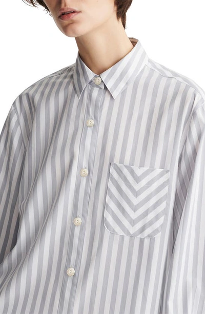 Shop Rag & Bone Maxine Stripe Cotton Shirt In Greystrp
