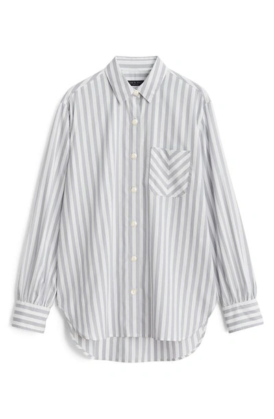 Shop Rag & Bone Maxine Stripe Cotton Shirt In Greystrp