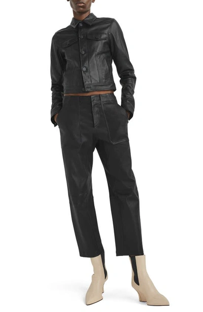 Shop Rag & Bone Layton Leather Workwear Pants In Black