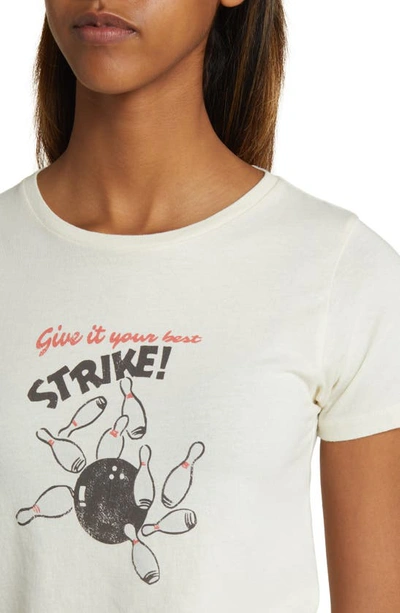 Shop Golden Hour Bowling Strike Cotton Graphic Baby Tee In White