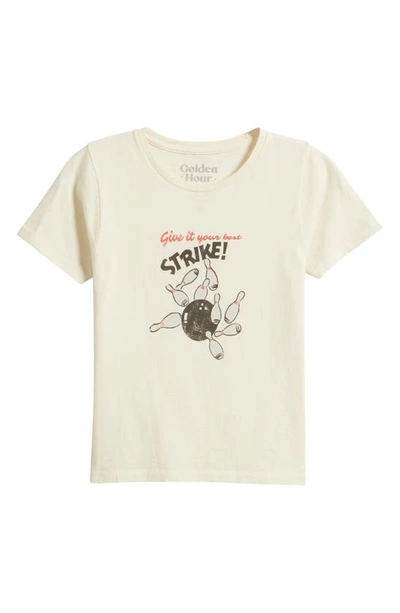 Shop Golden Hour Bowling Strike Cotton Graphic Baby Tee In White