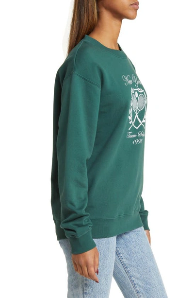 Shop Golden Hour New York Fleece Cotton Blend Sweatshirt In Green
