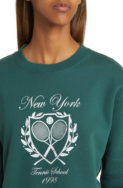 Shop Golden Hour New York Fleece Cotton Blend Sweatshirt In Green
