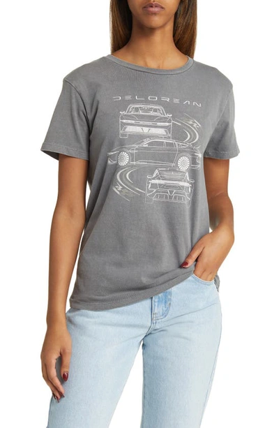 Shop Golden Hour X Delorean Cotton Graphic T-shirt In Black