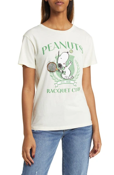 Shop Golden Hour X Peanuts® Tennis Cotton Graphic T-shirt In White Ivory