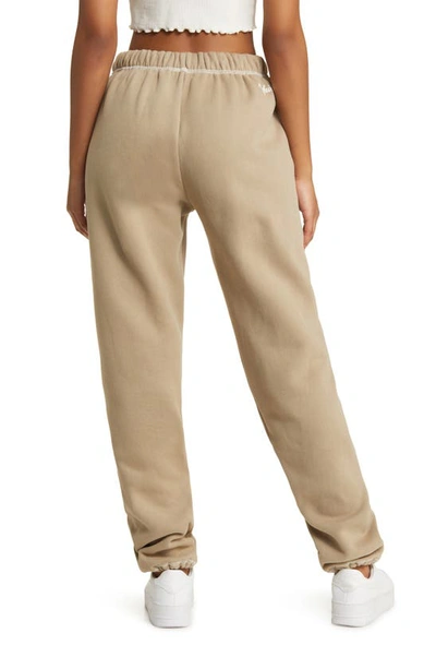 Shop The Mayfair Group Empathy Always Embroidered Sweatpants In Tan